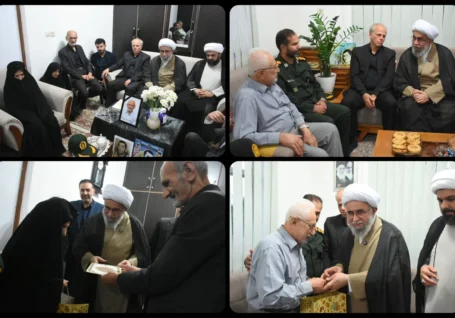 دیدار آیت الله رمضانی با خانواده شهیدان محسن مهدوی مقدم و عباس نیکویی در شفت