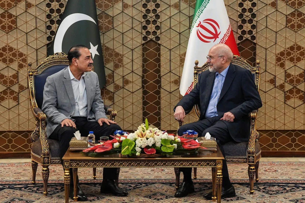 دیدار رئیس مجلس ایران و فرمانده ارتش پاکستان: تأکید بر حقوق ملت و صلح
